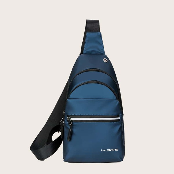 

Men Letter Graphic Fanny Pack, Blue