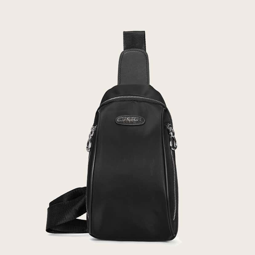 

Guys Double Side Zip Fanny Pack, Black