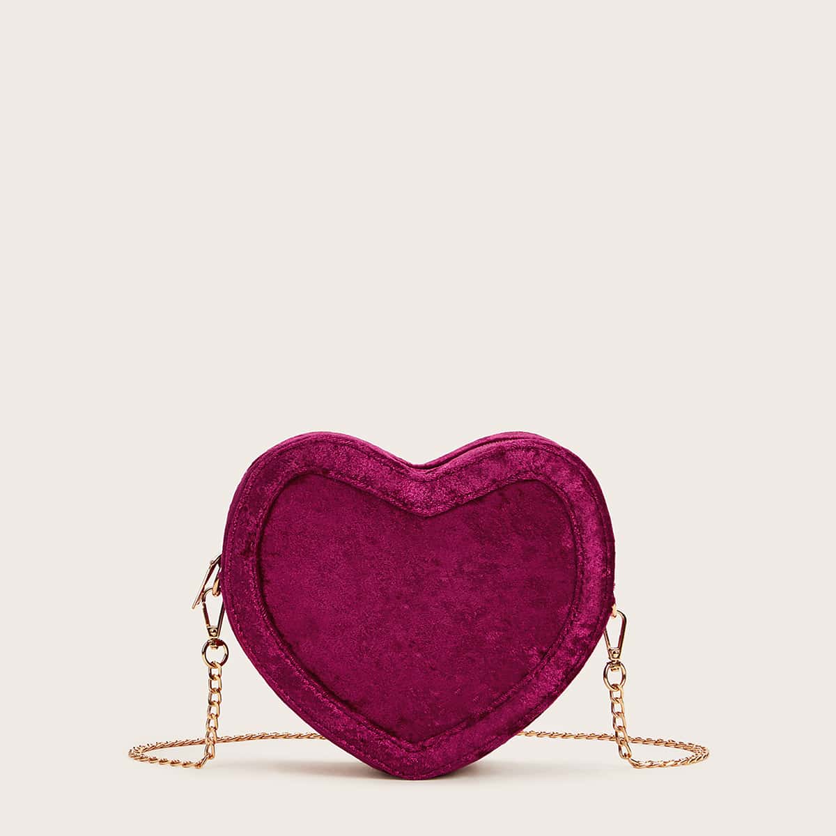 

Heart Shaped New Year Chain Crossbody Bag, Pink