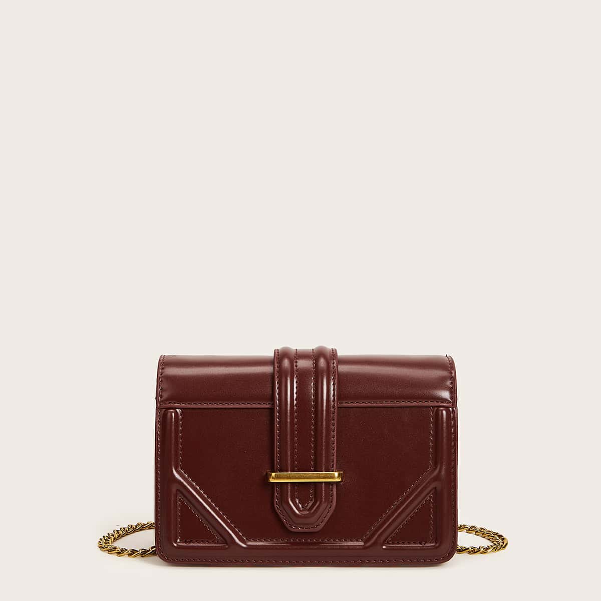 

Faux Leather Chain Crossbody Bag, Red
