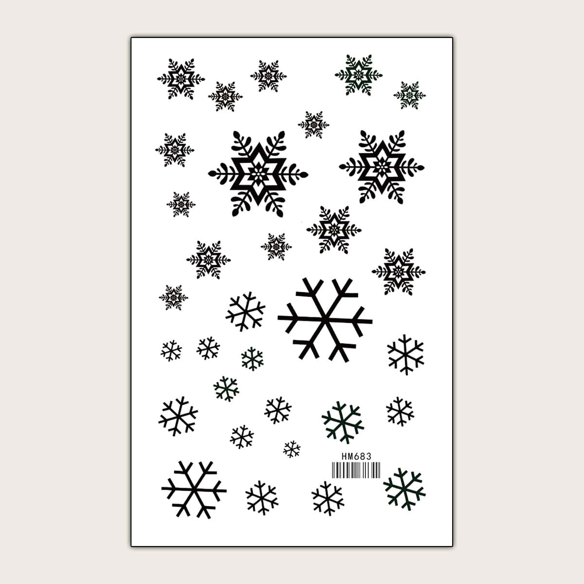 

1sheet Christmas Snowflake Pattern Tattoo Sticker, Black