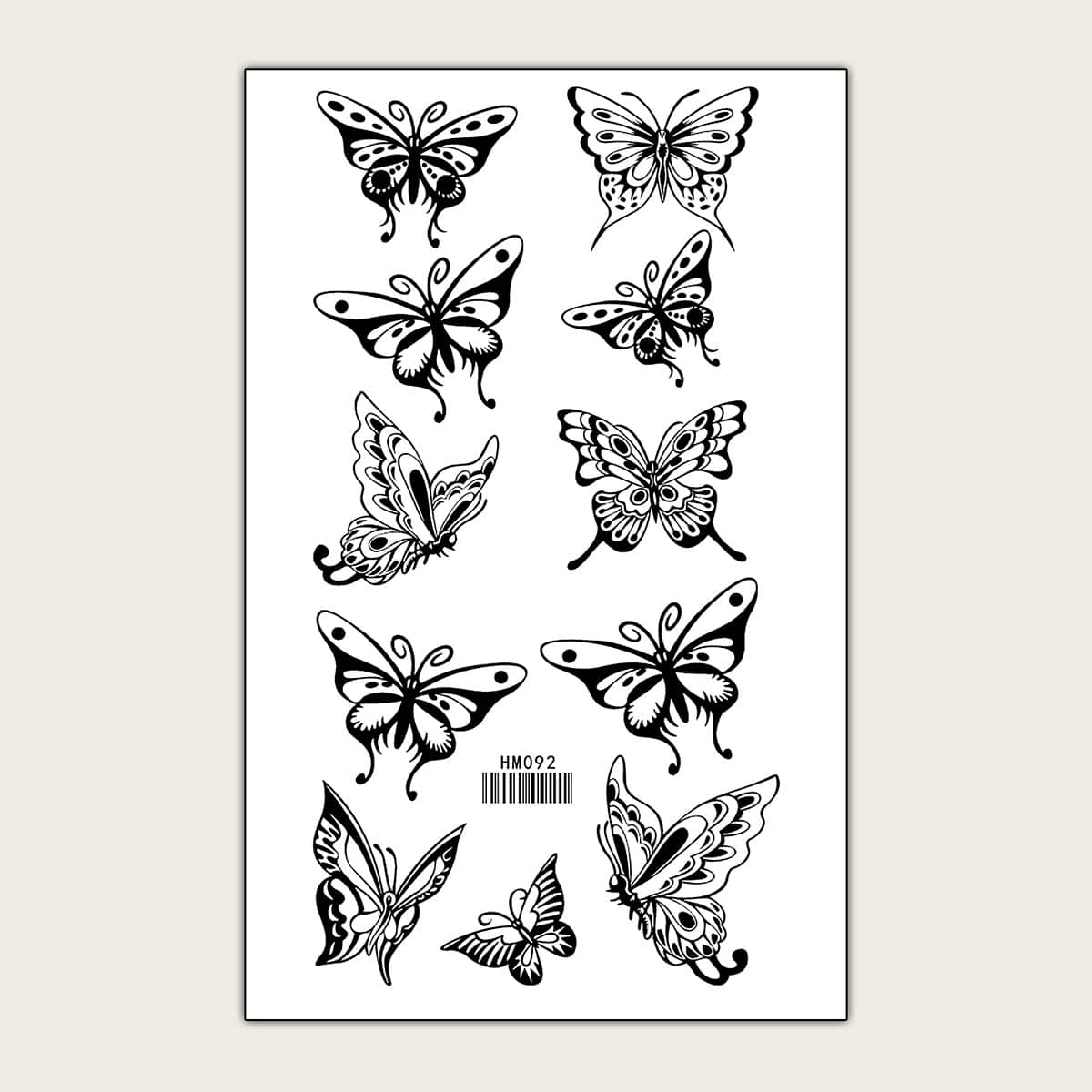 

1sheet Butterfly Pattern Tattoo Sticker, Black