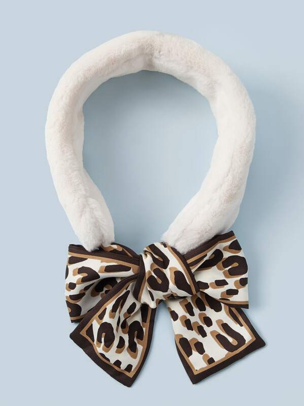

Baby Leopard Bow Knot Decor Scarf, Multicolor
