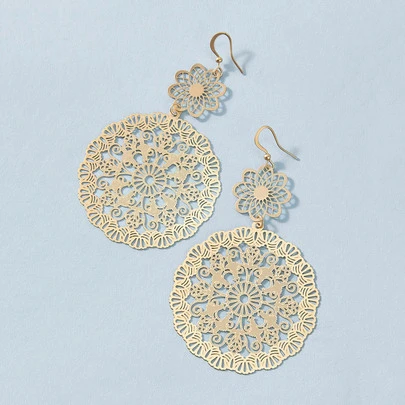 1 对情人节花朵吊坠耳环