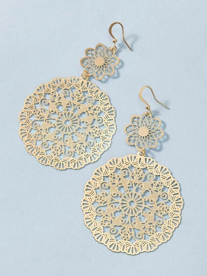 1 对情人节花朵吊坠耳环