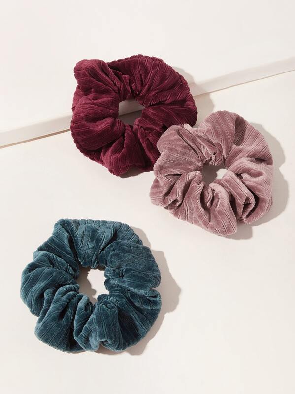 

3pcs Velvet Scrunchie, Multicolor