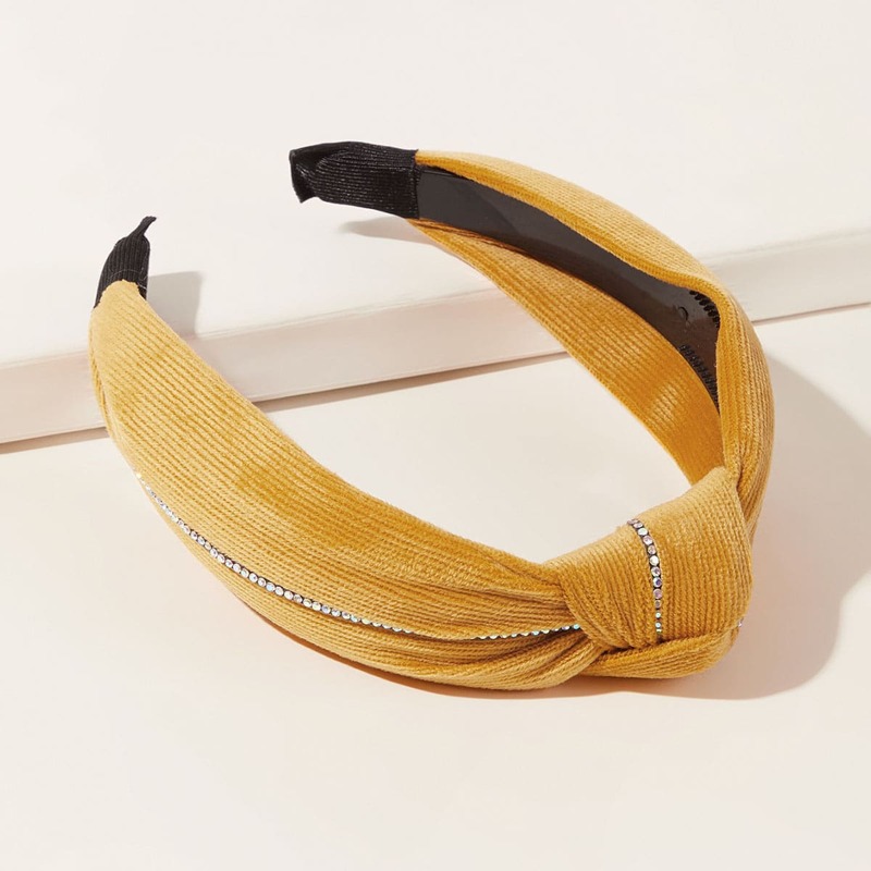 

Rhinestone Decor Corduroy Headband, Yellow