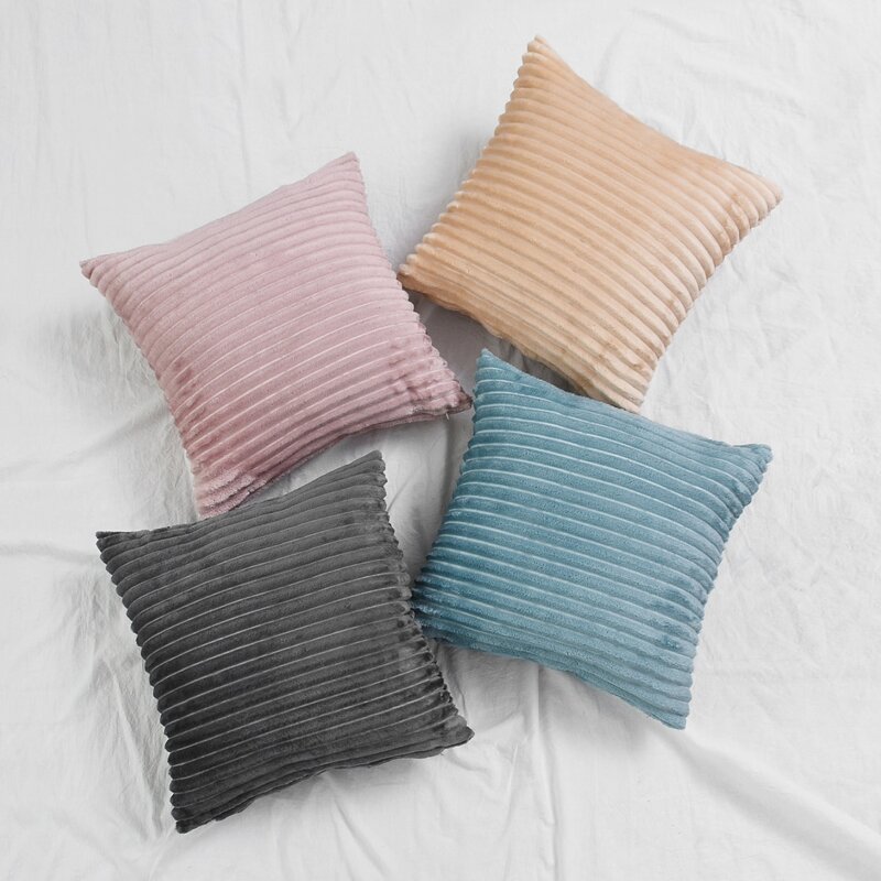 

1pc Solid Suede Cushion Cover, Multicolor