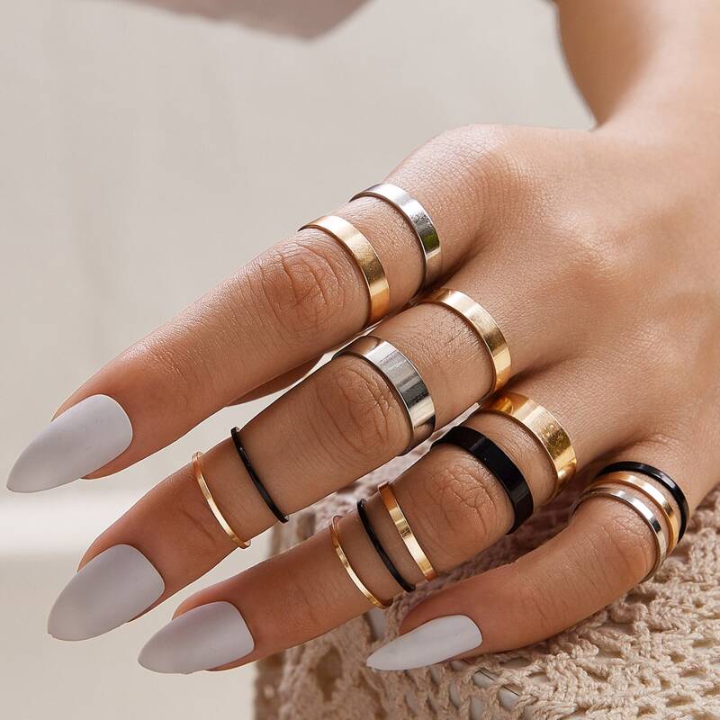 

14pcs Minimalist Ring, Multicolor