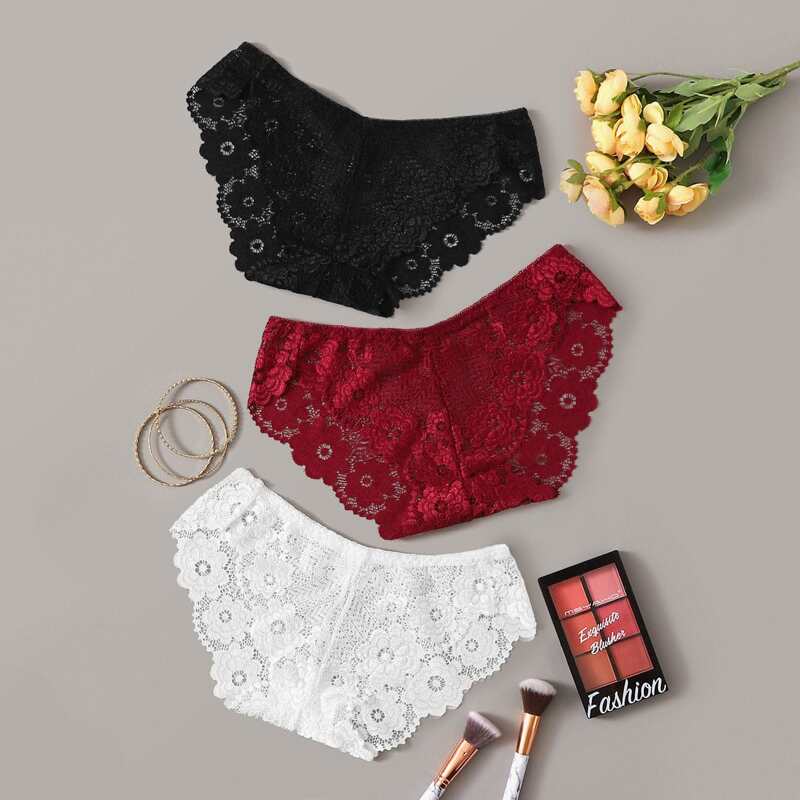 

3pack Floral Lace Panty Set, Multicolor
