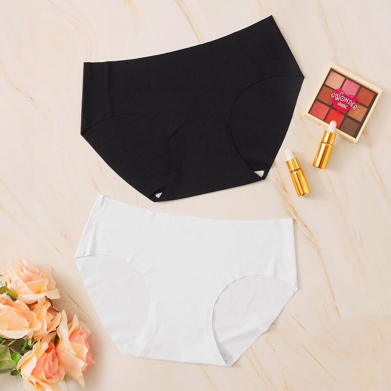 

2pack Solid Panty Set, Black and white