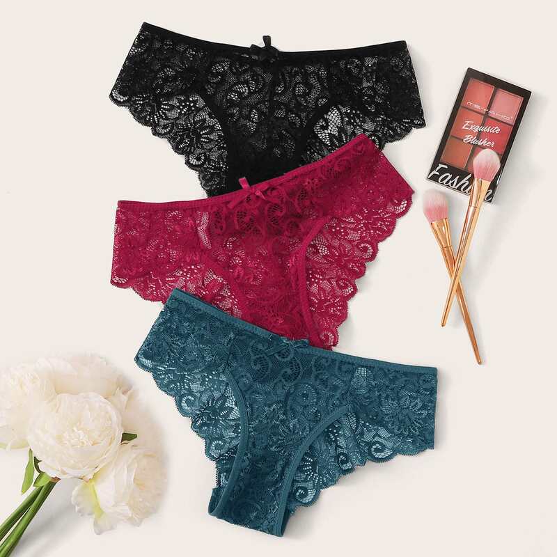 

3pack Floral Lace Panty Set, Multicolor