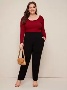 Calvaya Plus Slant Pocket Tailored Trousers - Black - View 3