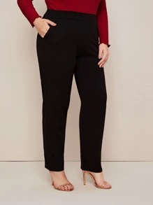 Calvaya Plus Slant Pocket Tailored Trousers - Black - View 5