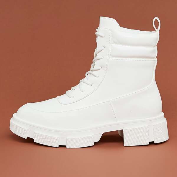

Lace Front Thick Sole Pull On Military Boots