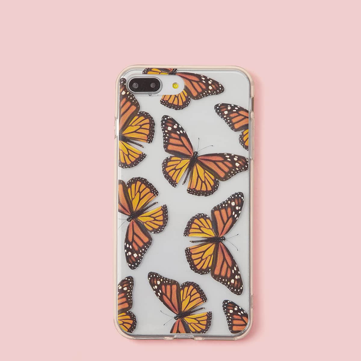 

1pc Butterfly Print iPhone Case, Multicolor
