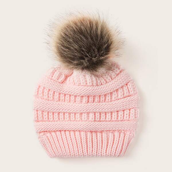 

Pom Pom Decor Beanie, Pink