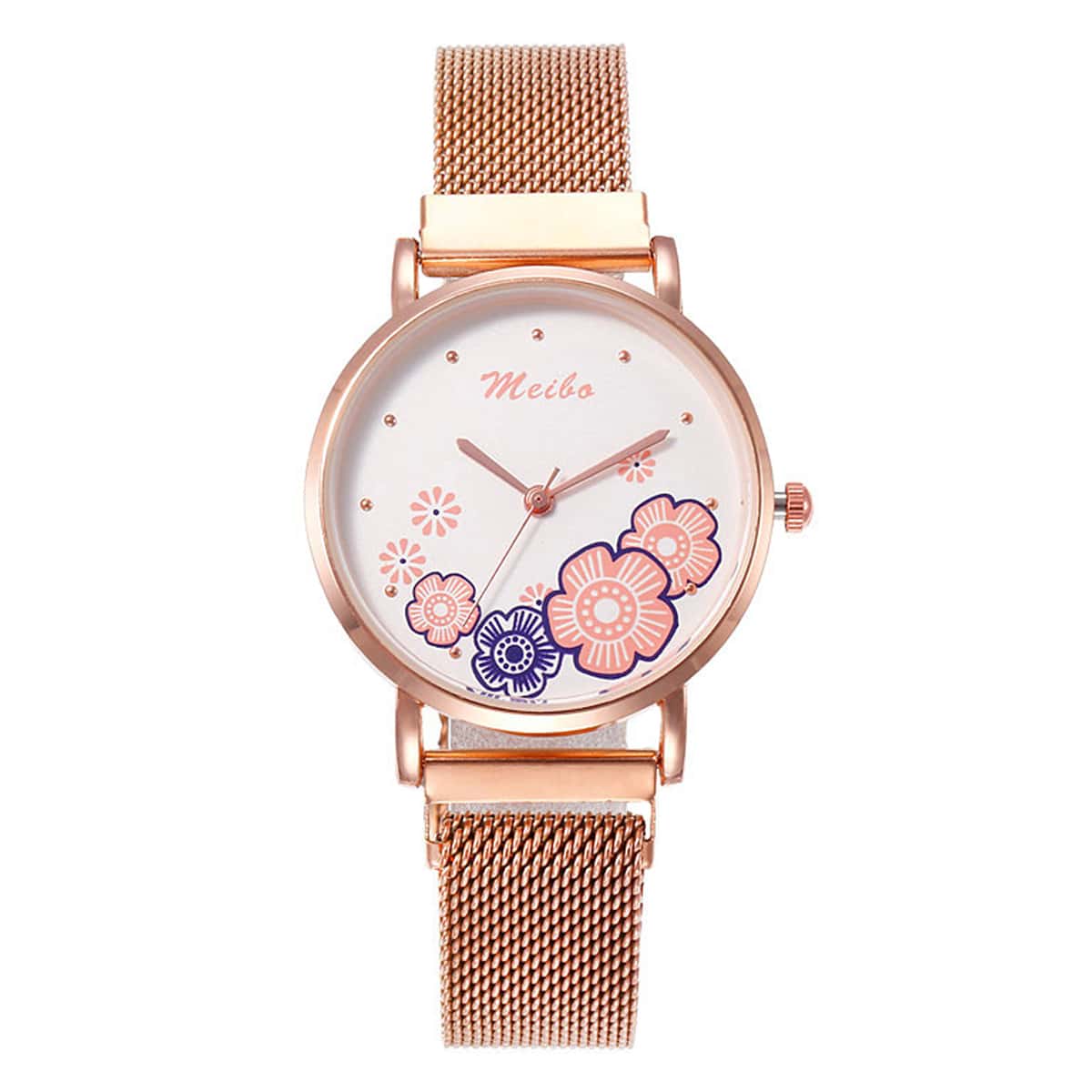 

Mesh Strap Floral Dial Watch