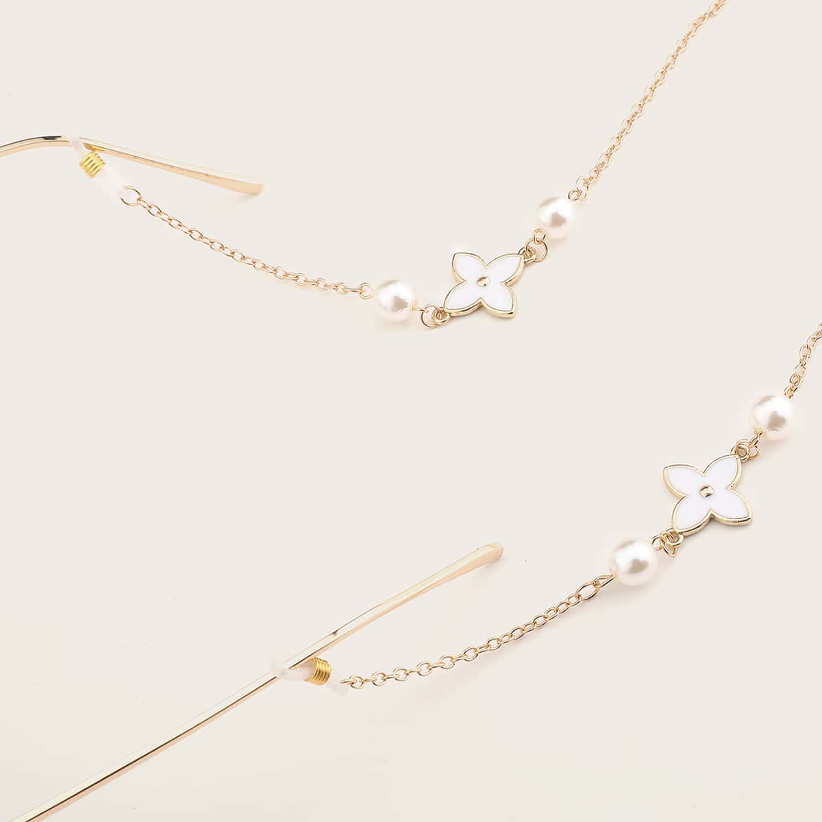 

Faux Pearl Decor Glasses Chain, Gold