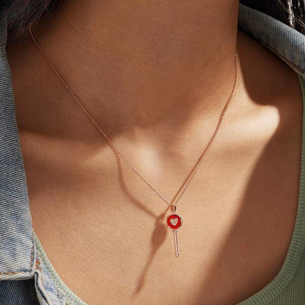 

1pc Key Pendant Necklace, Multicolor