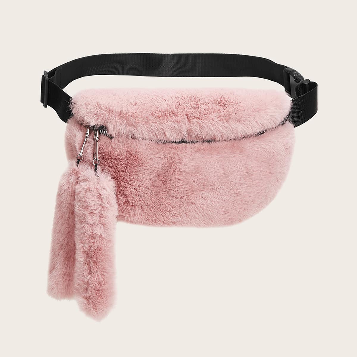 

Faux Fur Fluffy Fanny Pack, Pink
