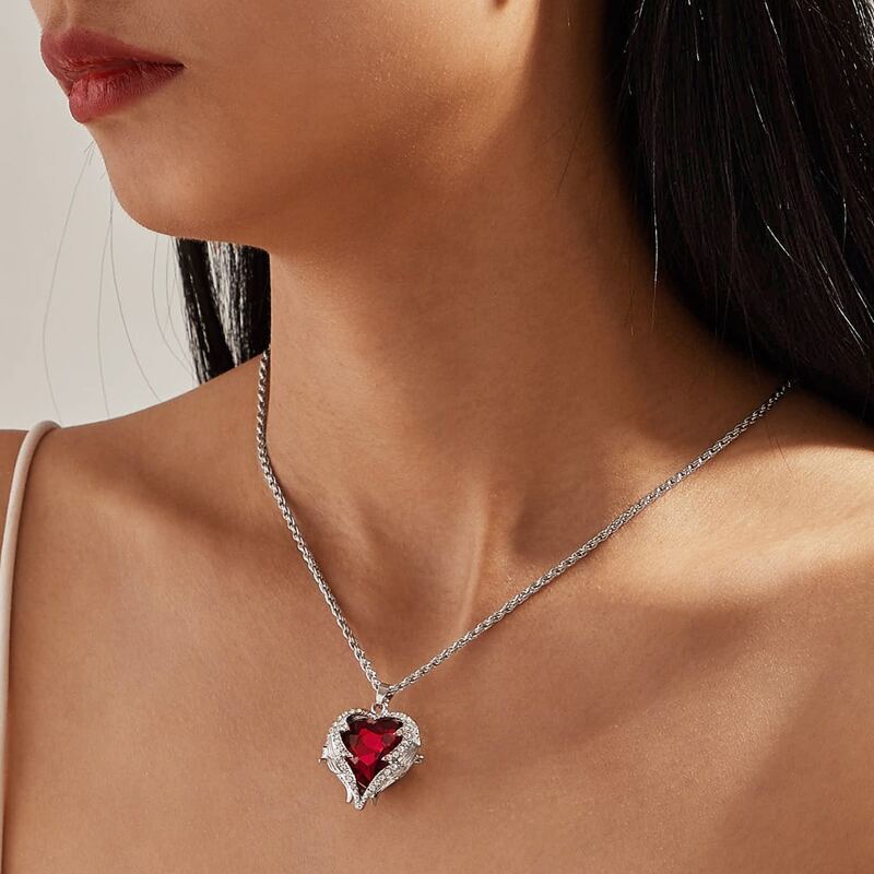 

1pc Gemstone Engraved Necklace & 1pair Stud Earrings