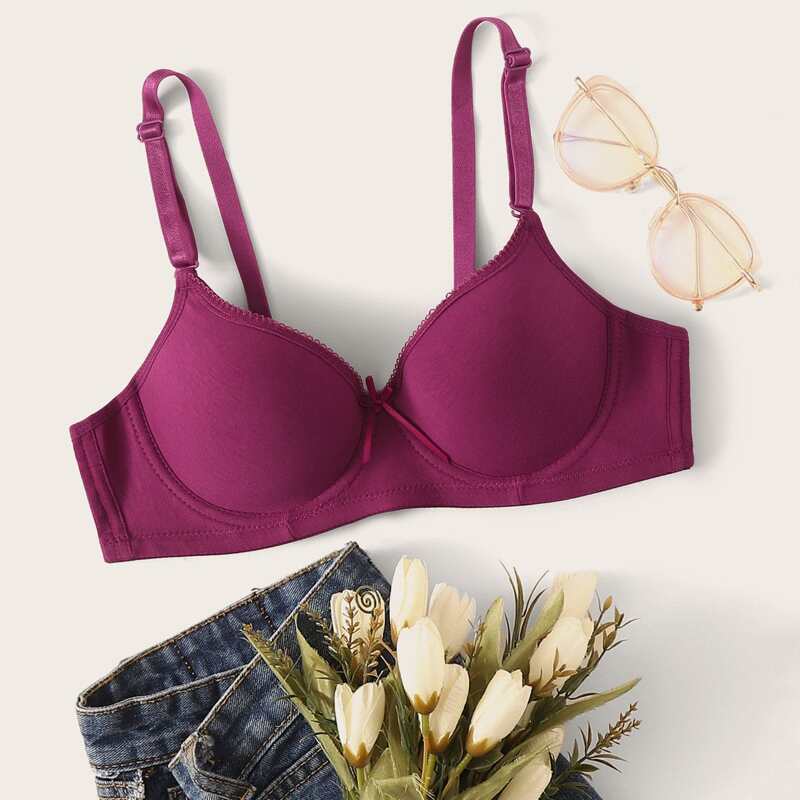 

Solid Underwire Bra, Burgundy