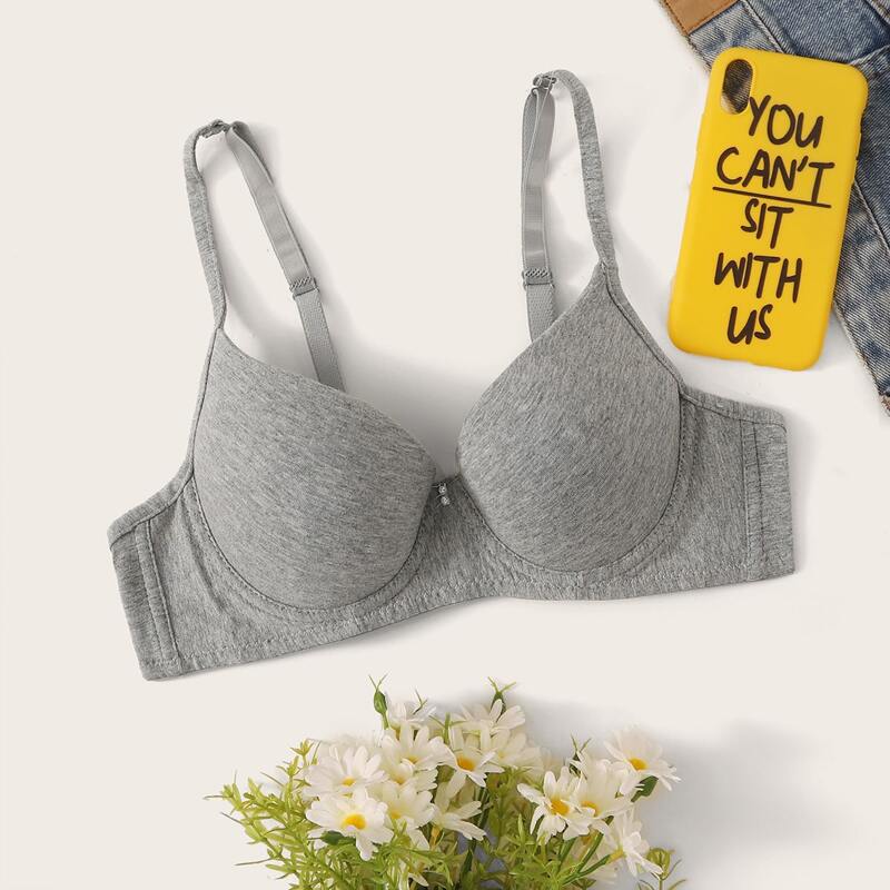 

Solid Underwire Bra, Grey