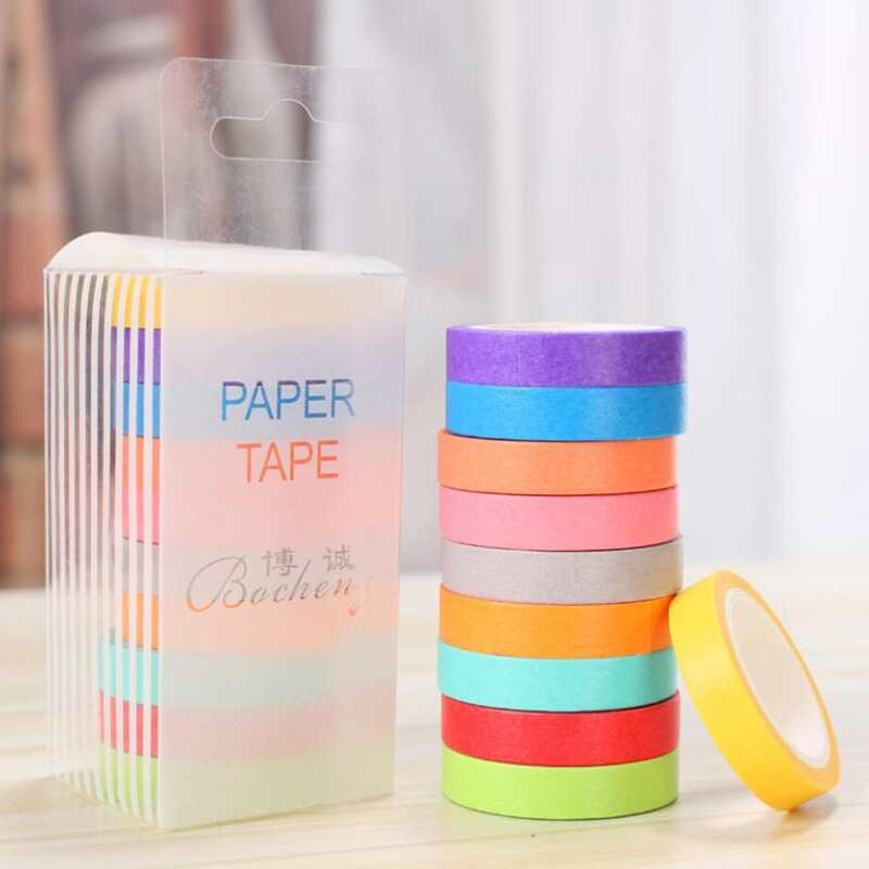 

10rolls Solid Color Masking Tape Set