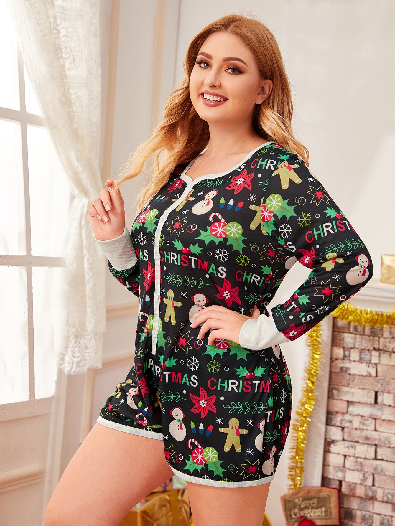 Plus size christmas romper Clearance