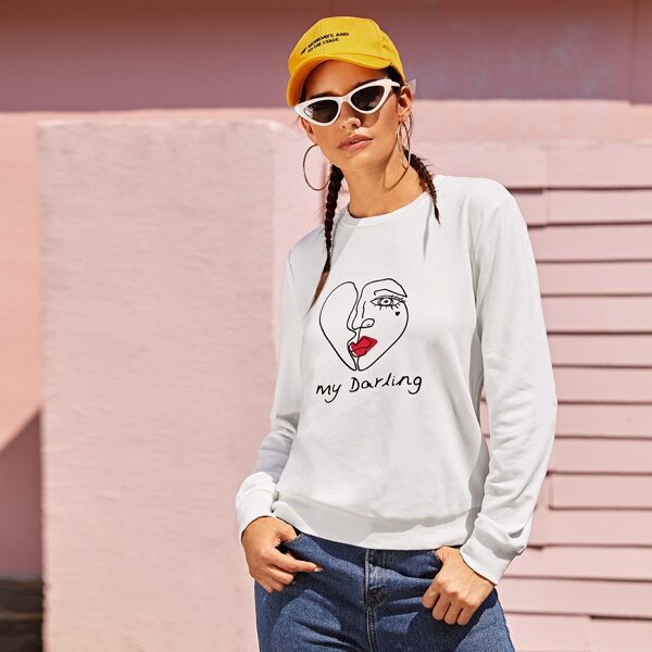 

Slogan Graphic Pullover, White