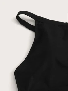 SHEIN Swim Tropical Bikini Set Halter Top & High Waisted Bottom 2 Pieces Bathing Suit Summer - Multicolor - View 5