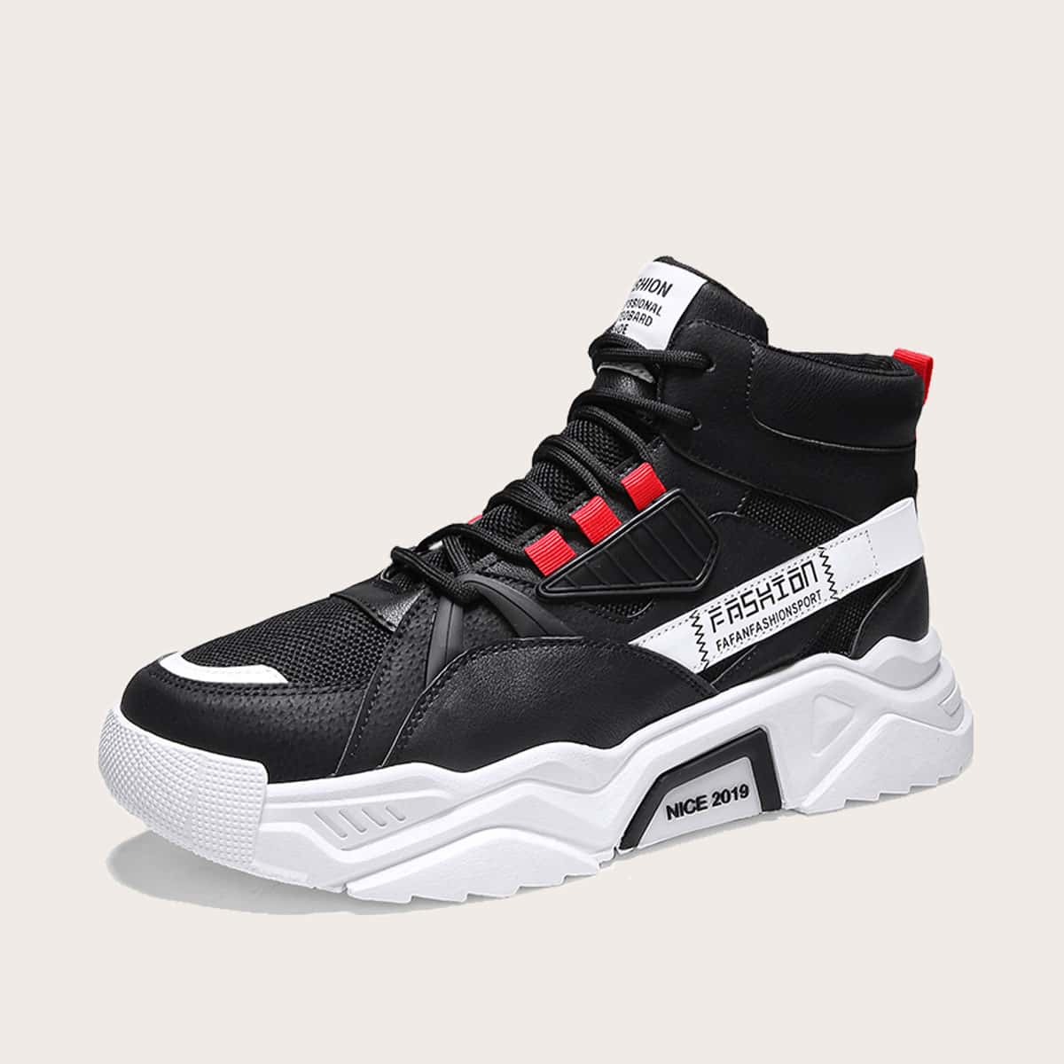 

Guys Letter Graphic Chunky Sneakers, Black