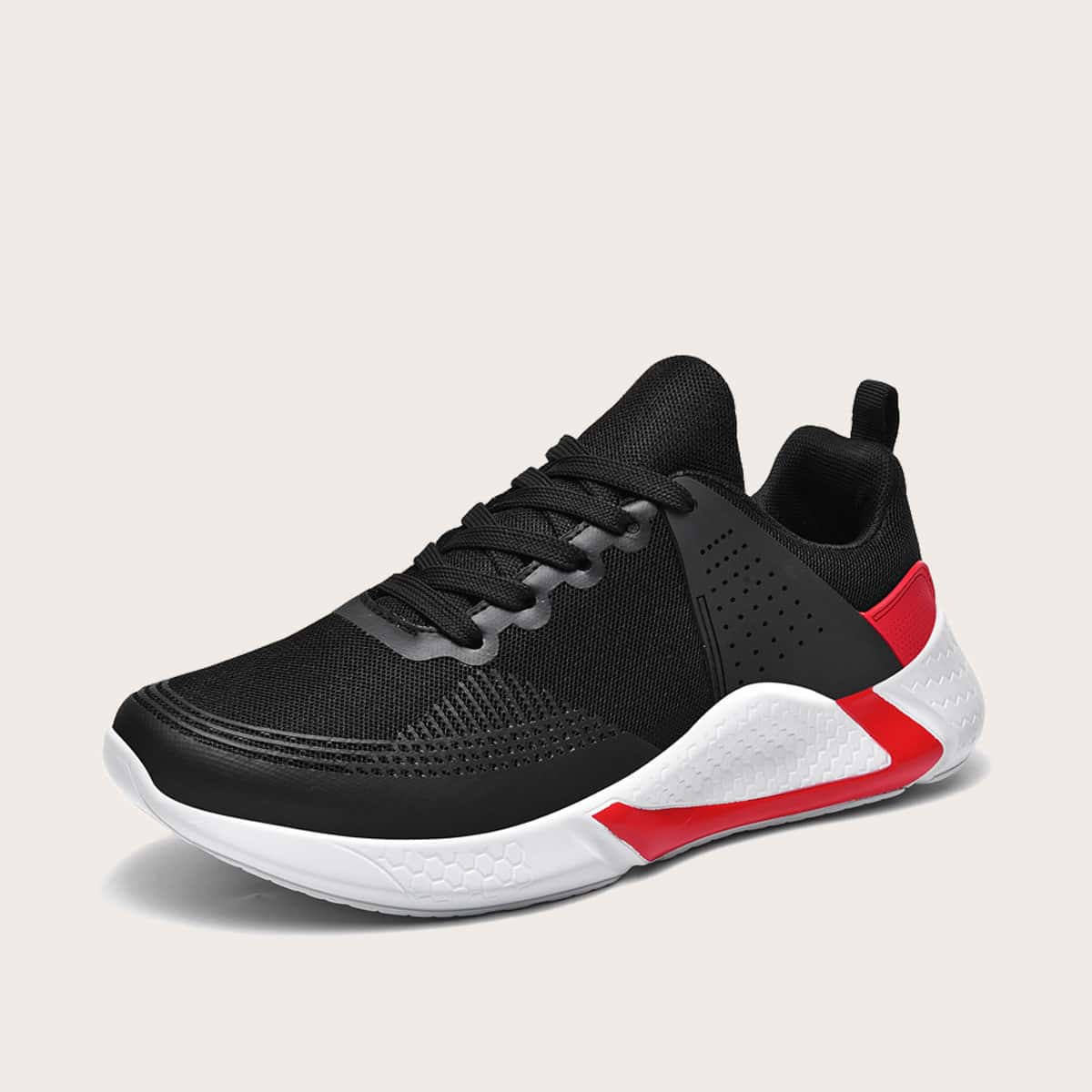 

Guys Colorblock Lace-up Sneakers, Black