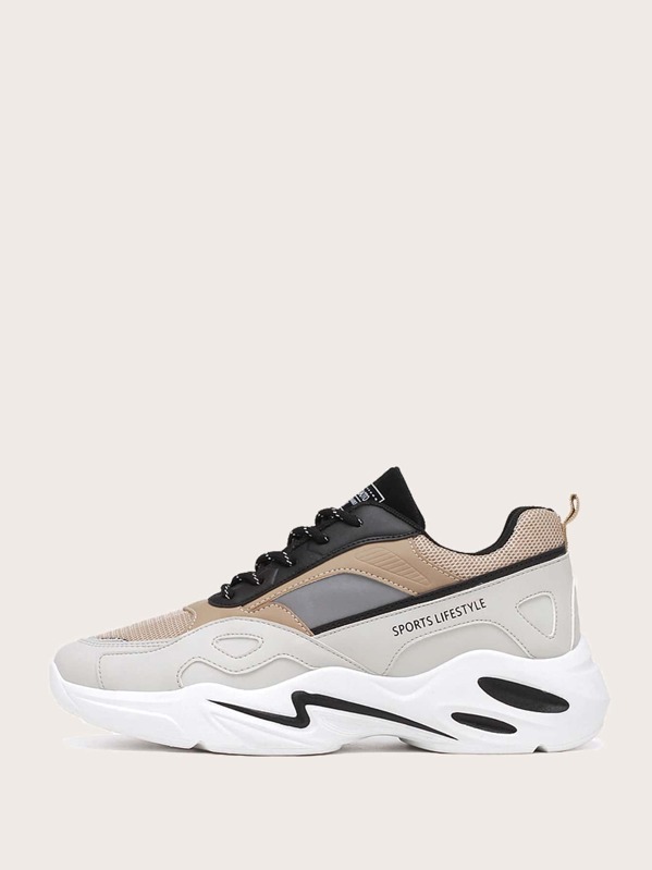

Men Letter Graphic Chunky Sneakers, Multicolor