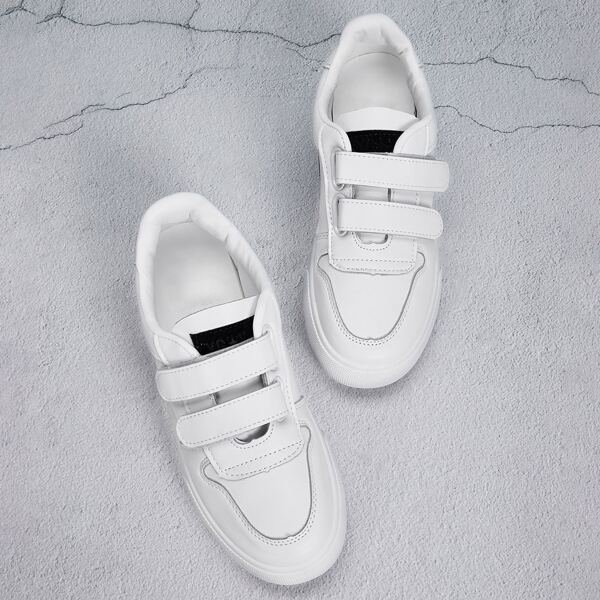 

Velcro Strap Low Top Sneakers, White