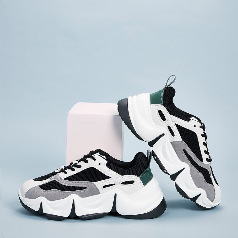 

Colorblock Lace-up Chunky Sneakers, Multicolor