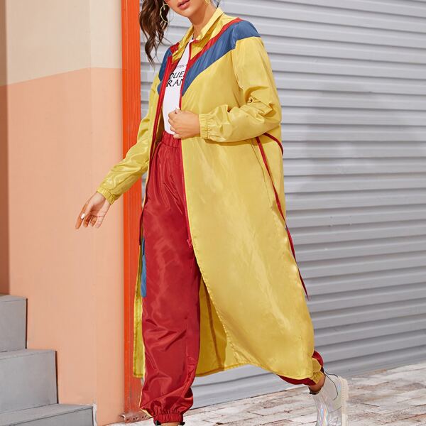 

Zip Up Chevron Windbreaker Jacket, Yellow