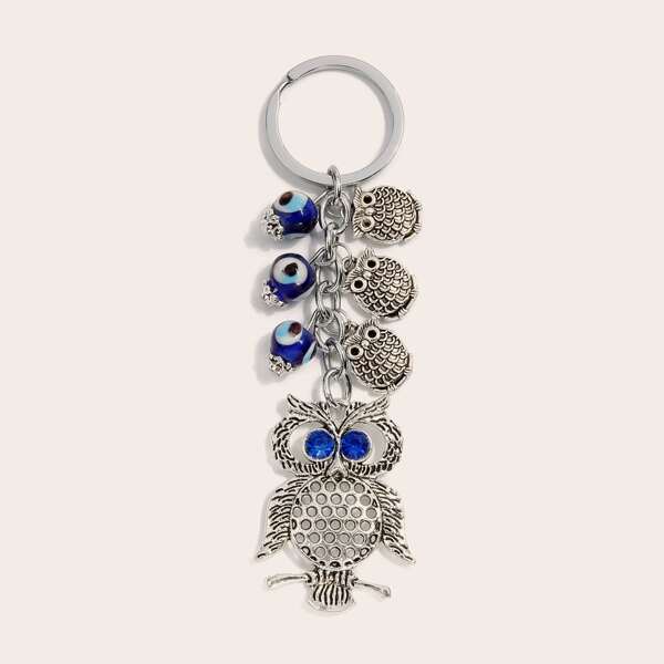 

Eye & Owl Charm Keychain, Multicolor