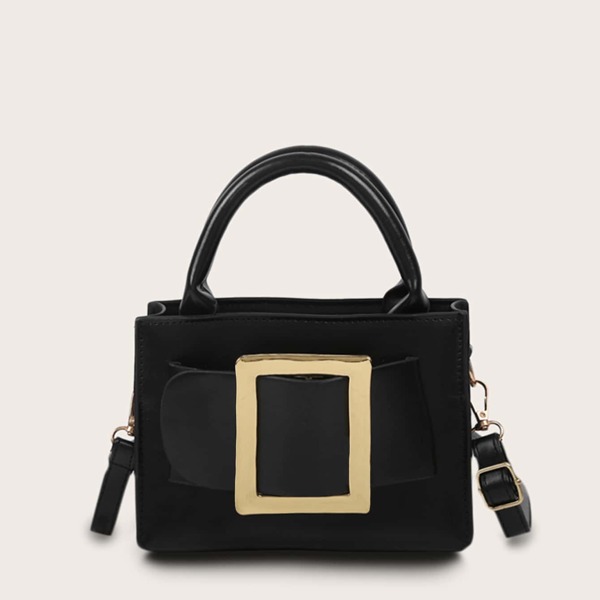 

Buckle Decor Satchel Bag