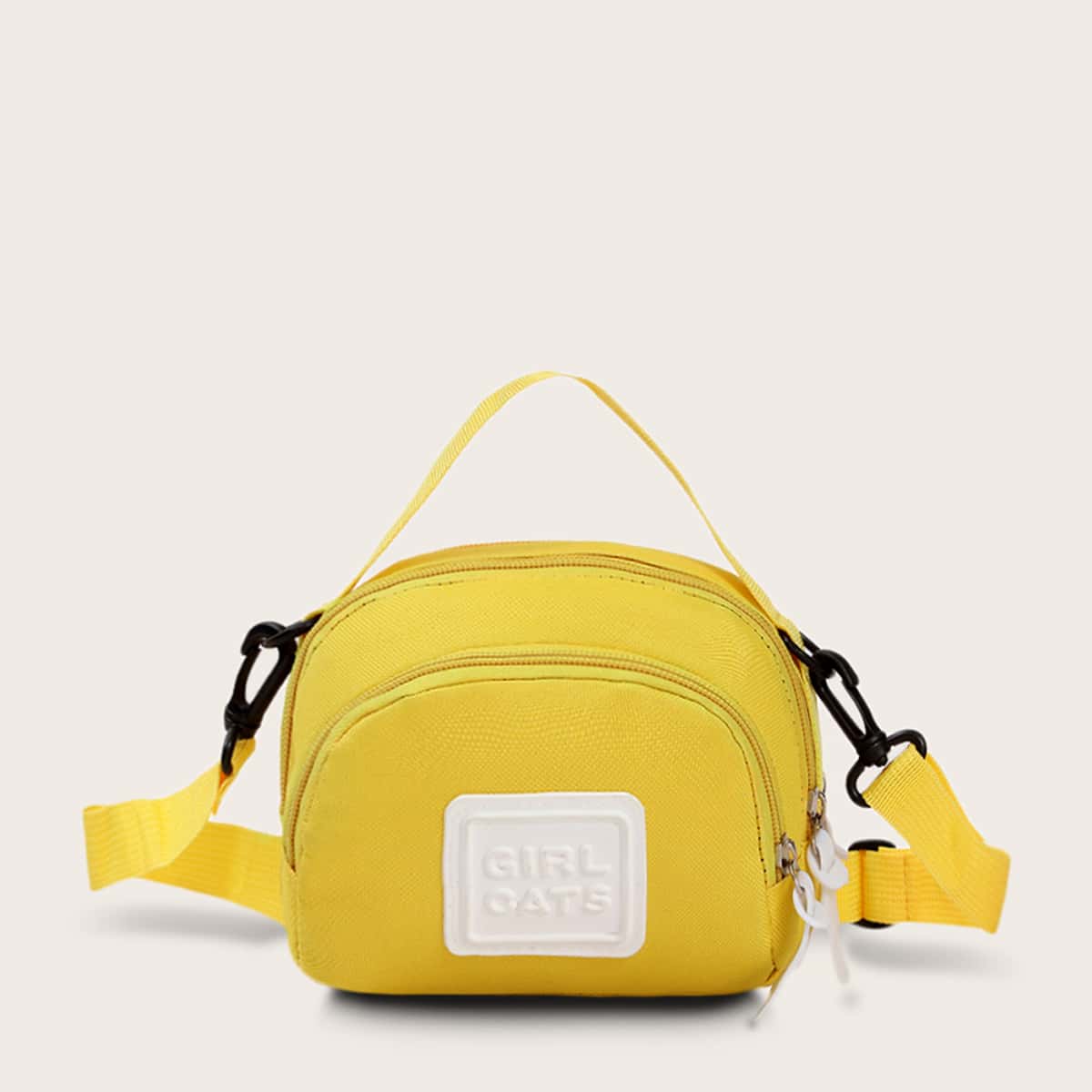 

Mini Letter Patch Satchel Bag, Yellow