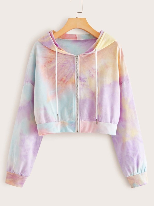 

Tie Dye Zip Up Hooded Sweatshirt, Multicolor