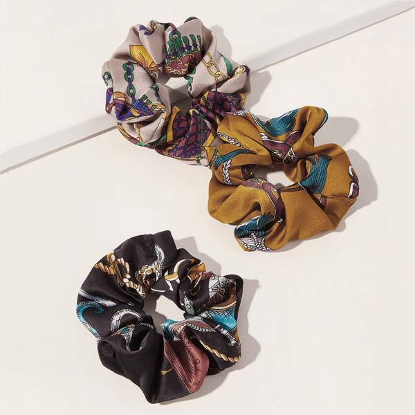 

3pcs Chain Pattern Headband, Multicolor