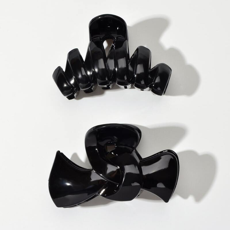 

2pcs Simple Hair Claw, Black