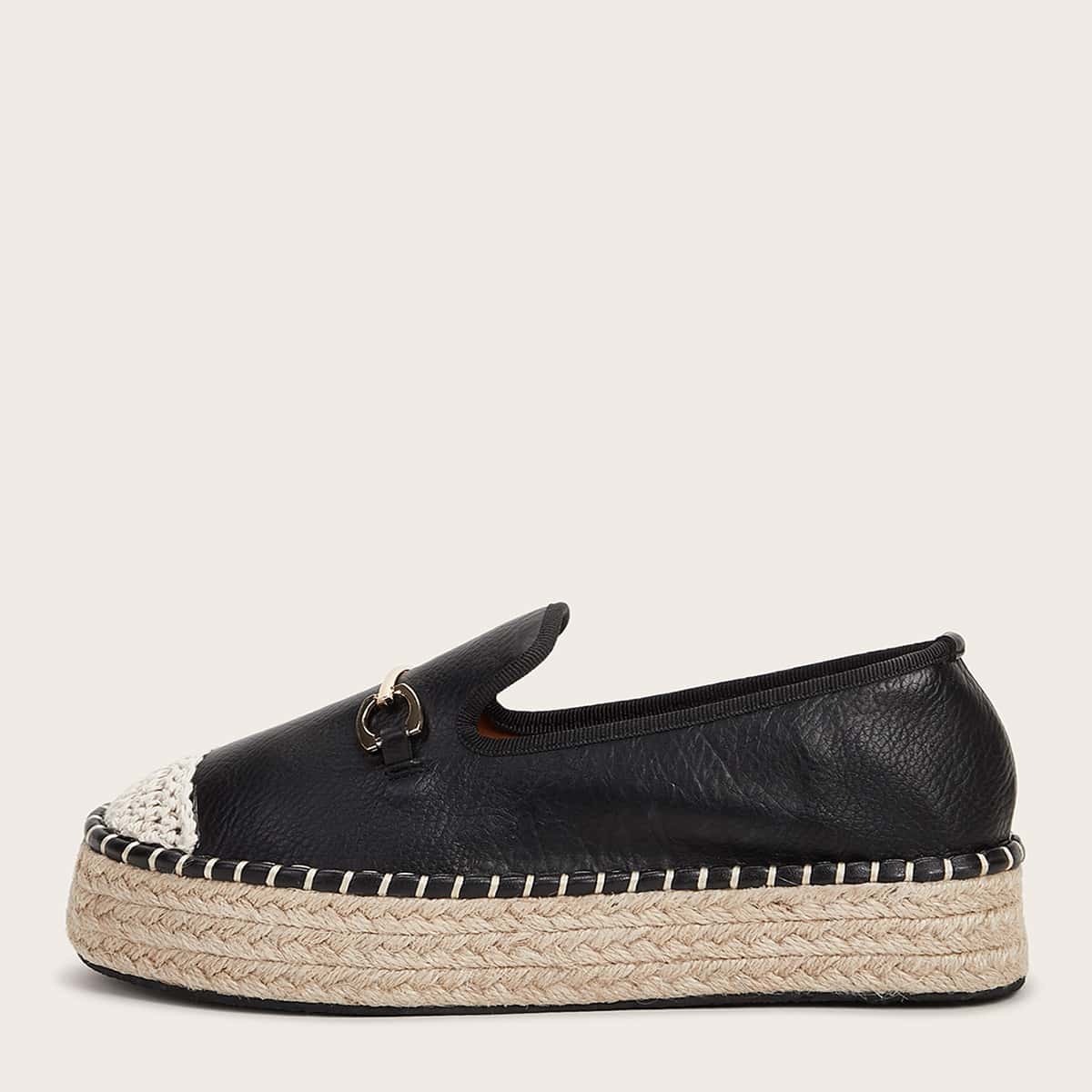 

Snaffle Espadrille Wedges, Black
