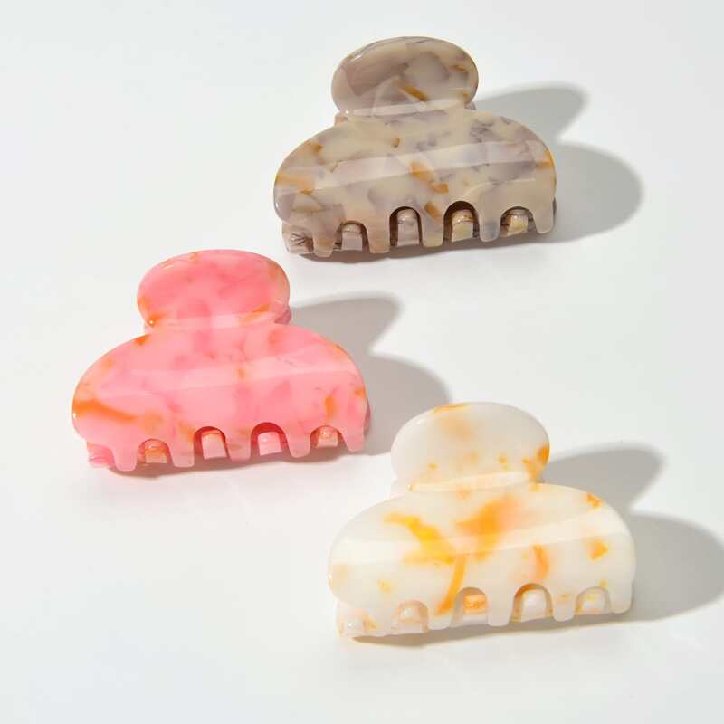 

3pcs Simple Hair Claw, Multicolor