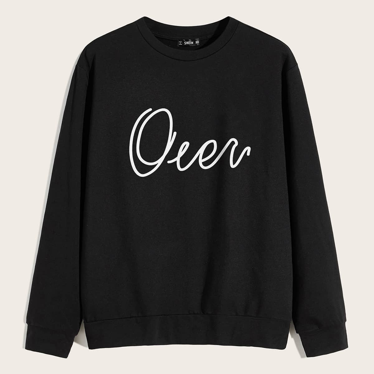 

Guys Letter Graphic Pullover, Black