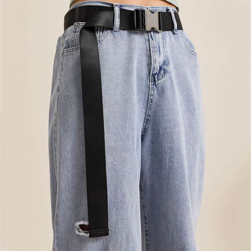 

Simple Side Release Buckle Belt, Black