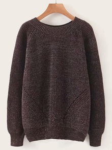 Solid Drop Shoulder Raglan Sleeve Jumper