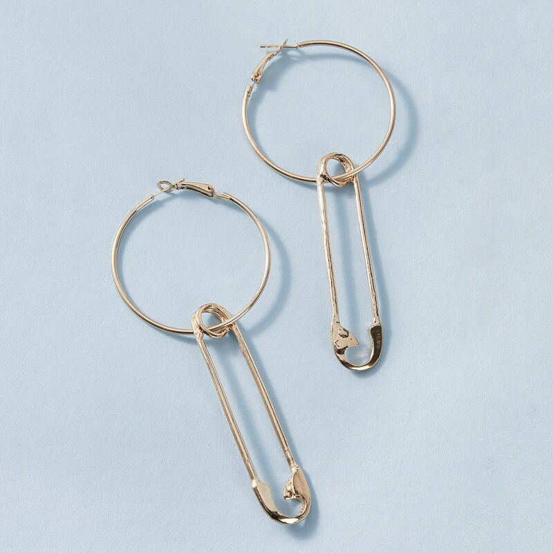 

1pair Pin Drop Earrings, Gold